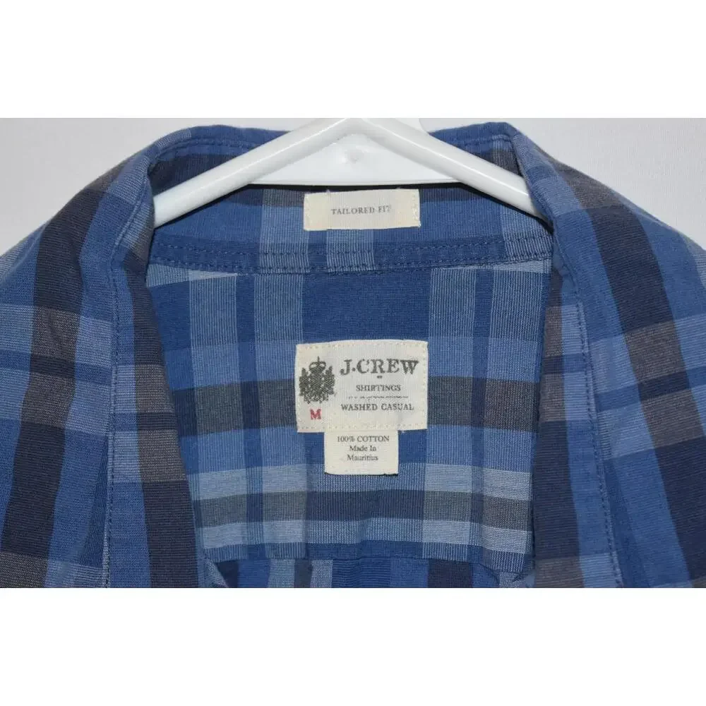 Men's J. Crew Tailored Fit Blue‎ Checkered Button Up Size Medium